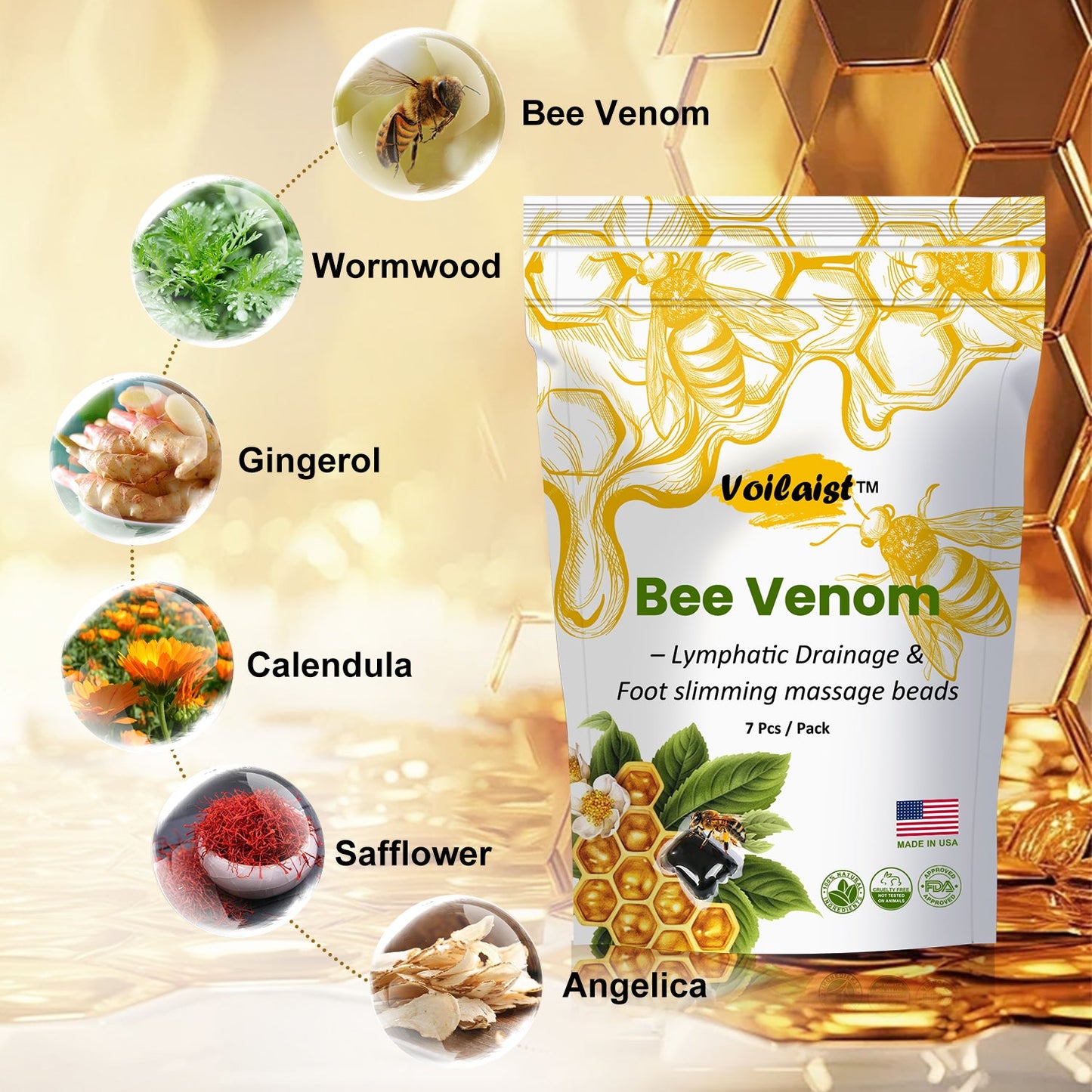 Voilaist™ 🐝Bee Venom Lymphatic Drainage & Slimming Foot SoakBeads【Doctorrecommendation-For alllymphatic problems and obesity】